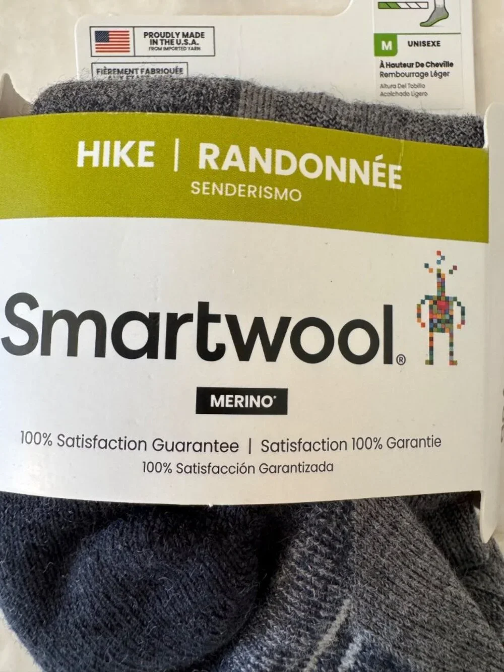 Smartwool Hike Ankle Sock Size Medium M 6-8.5 W 7-9.5 Gray NWT